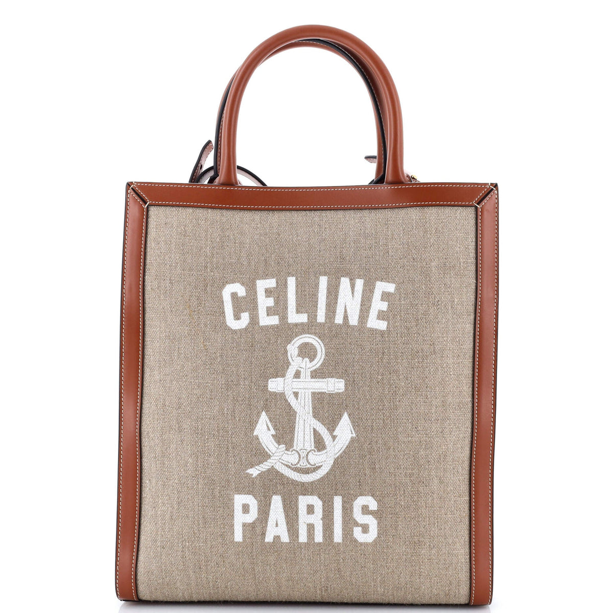 Celine CELINE Vertical Cabas Tote Printed Canvas and Leather Small