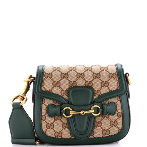 GUCCI Lady Web Shoulder Bag GG Canvas Small
