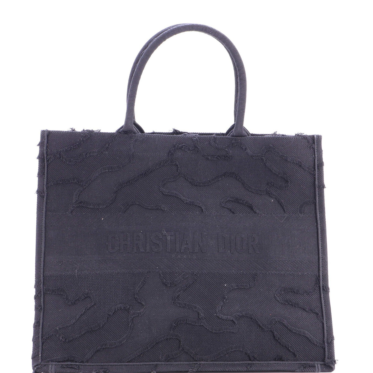 Christian Dior Book Tote Camouflage Embroidered Canvas Large