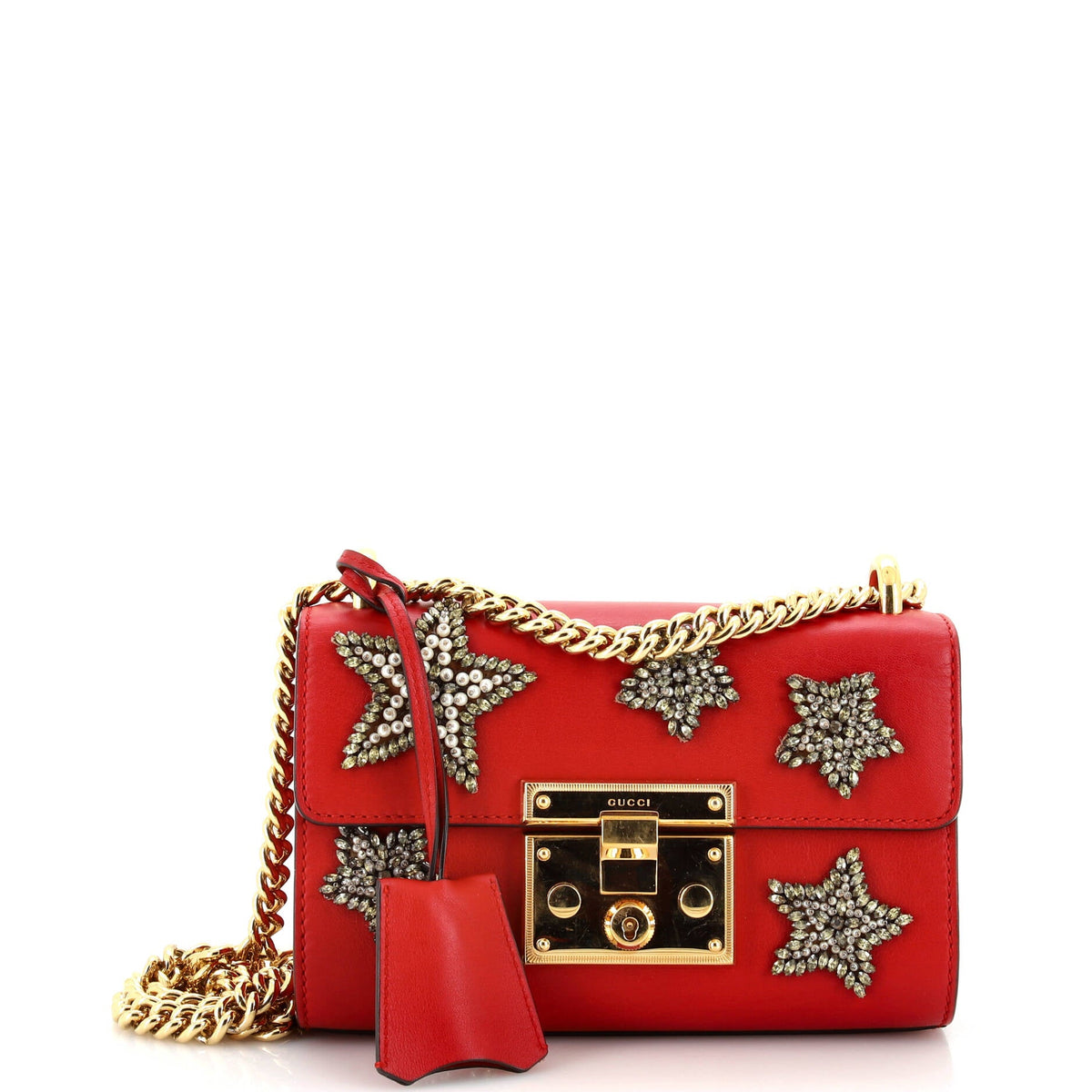 Gucci GUCCI Padlock Shoulder Bag Embellished Leather Small