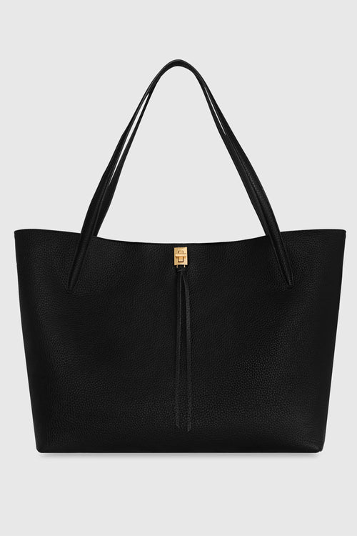 Darren Unlined Tote Bag In Black