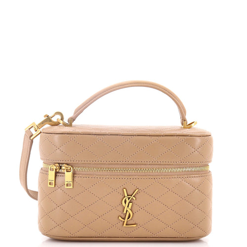 Gaby Zip Around Vanity Bag Quilted Leather Mini