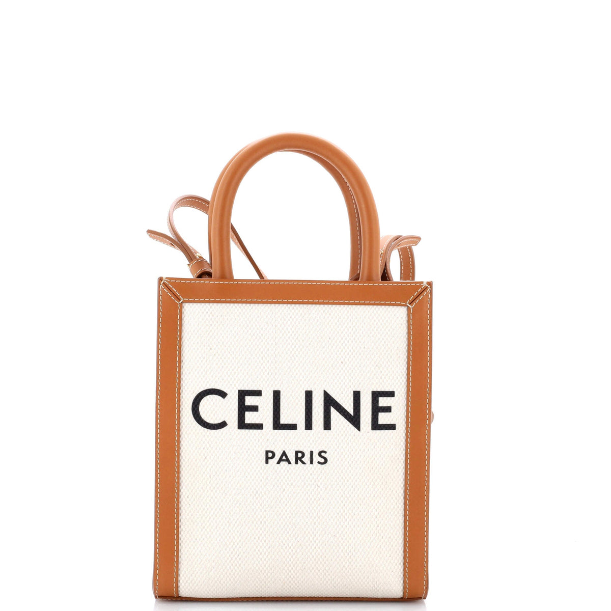 Celine CELINE Vertical Cabas Tote Canvas with Leather Mini