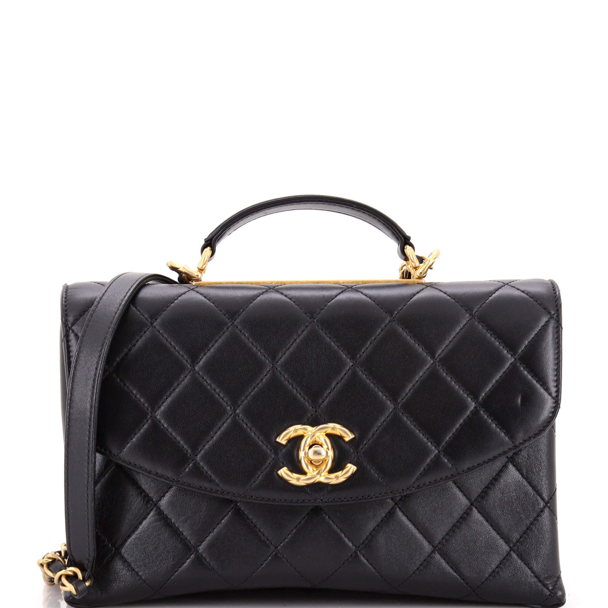 Chanel CHANEL Trendy Spirit Top Handle Bag Quilted Lambskin Large