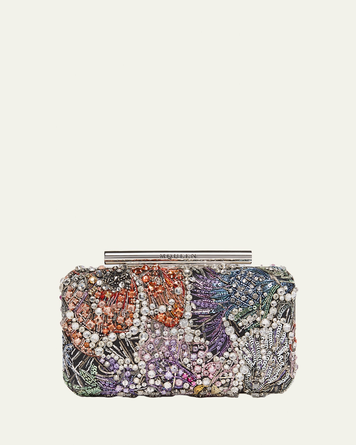 Mcq Bead & Crystal T-Bar Clutch Bag