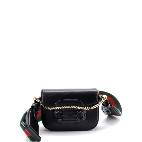 GUCCI Horsebit 1955 Flap Wallet with Strap Leather