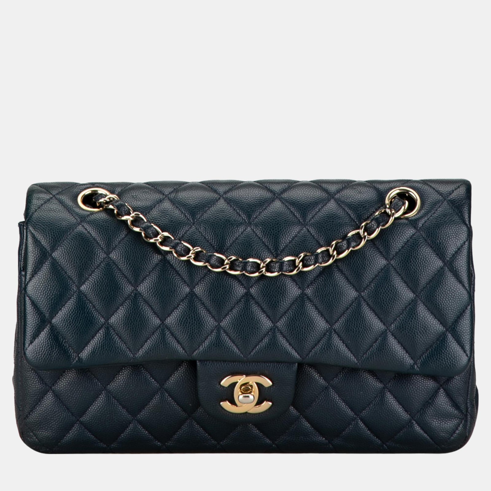 Chanel Blue Medium Classic Caviar Double Flap