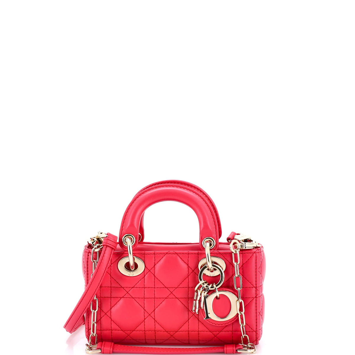 Christian Dior Lady D-Joy Bag Cannage Quilt Lambskin Micro