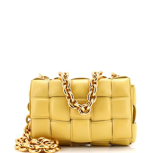 Cassette Chain Crossbody Bag Padded Maxi Intrecciato Leather