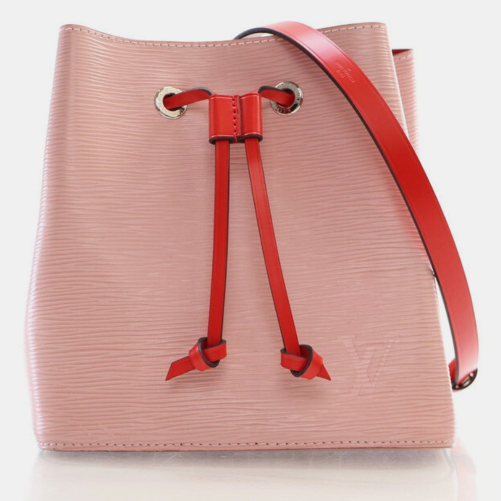 Louis Vuitton Sac seau NeoNoe BB en cuir épi rose/rouge