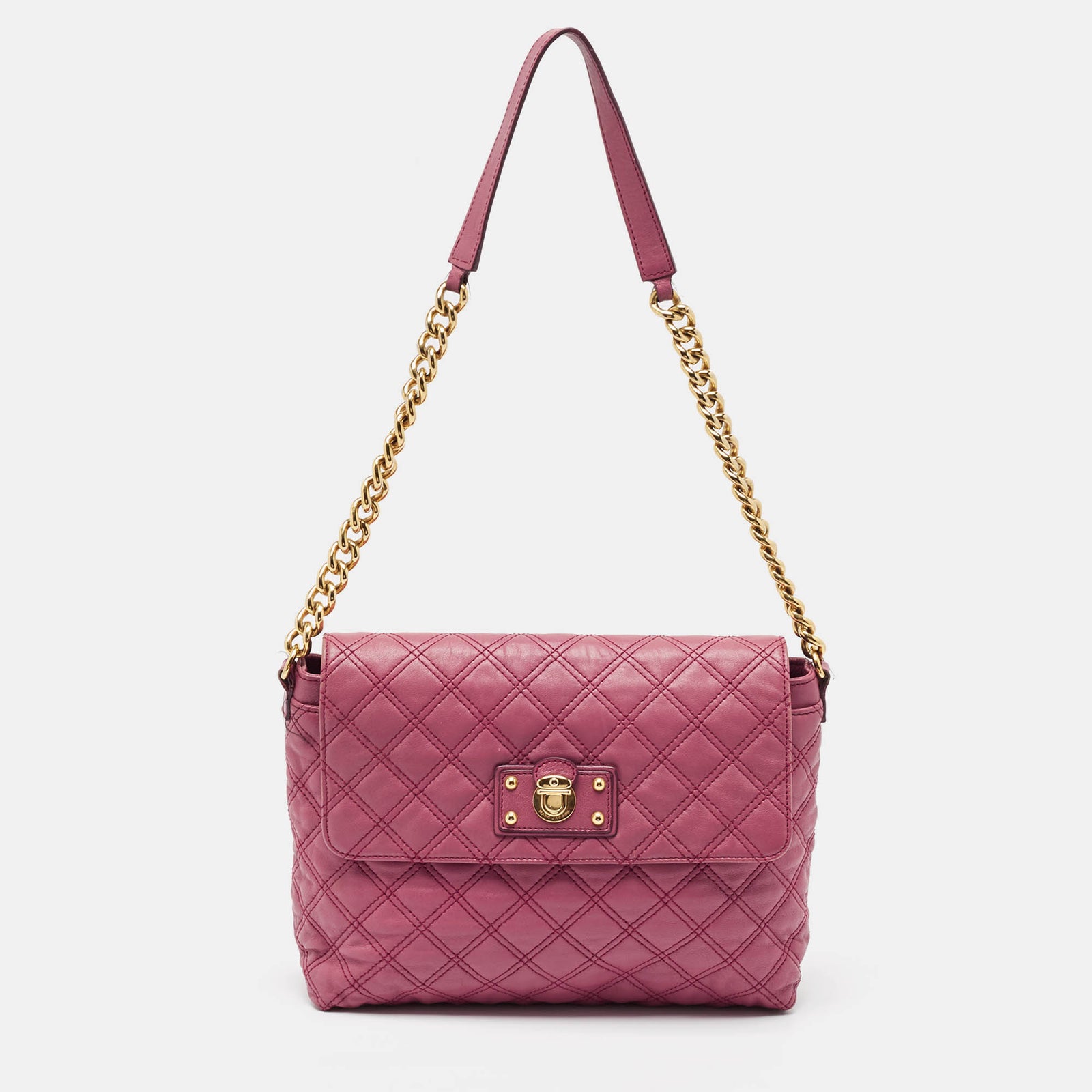 Marc Jacobs Pink Quilted Leather Day To Night Single Shoulder Bag