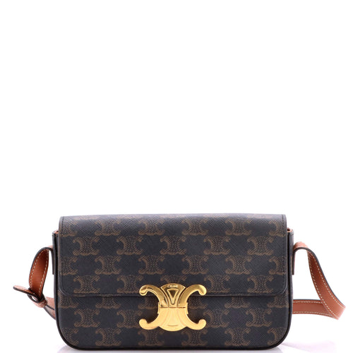 CELINE Triomphe East-West Shoulder Bag Triomphe Coated Canvas