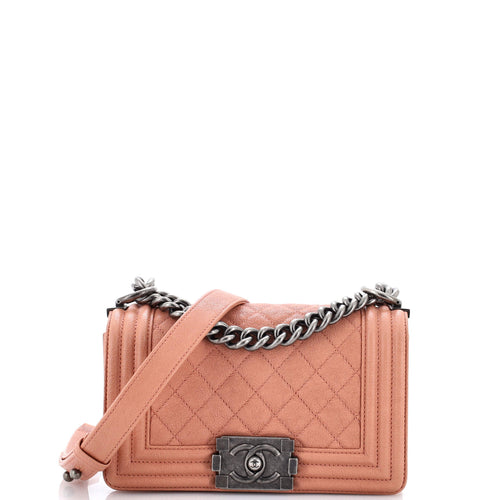 CHANEL Boy Flap Bag Quilted Caviar Small