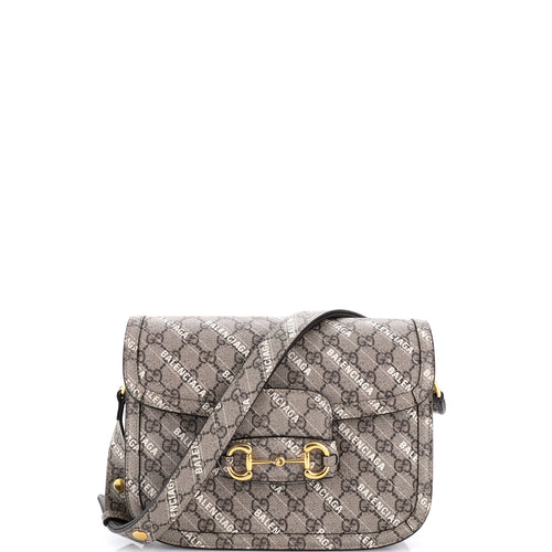GUCCI x Balenciaga The Hacker Project Horsebit 1955 Shoulder Bag GG Coated Canvas Small