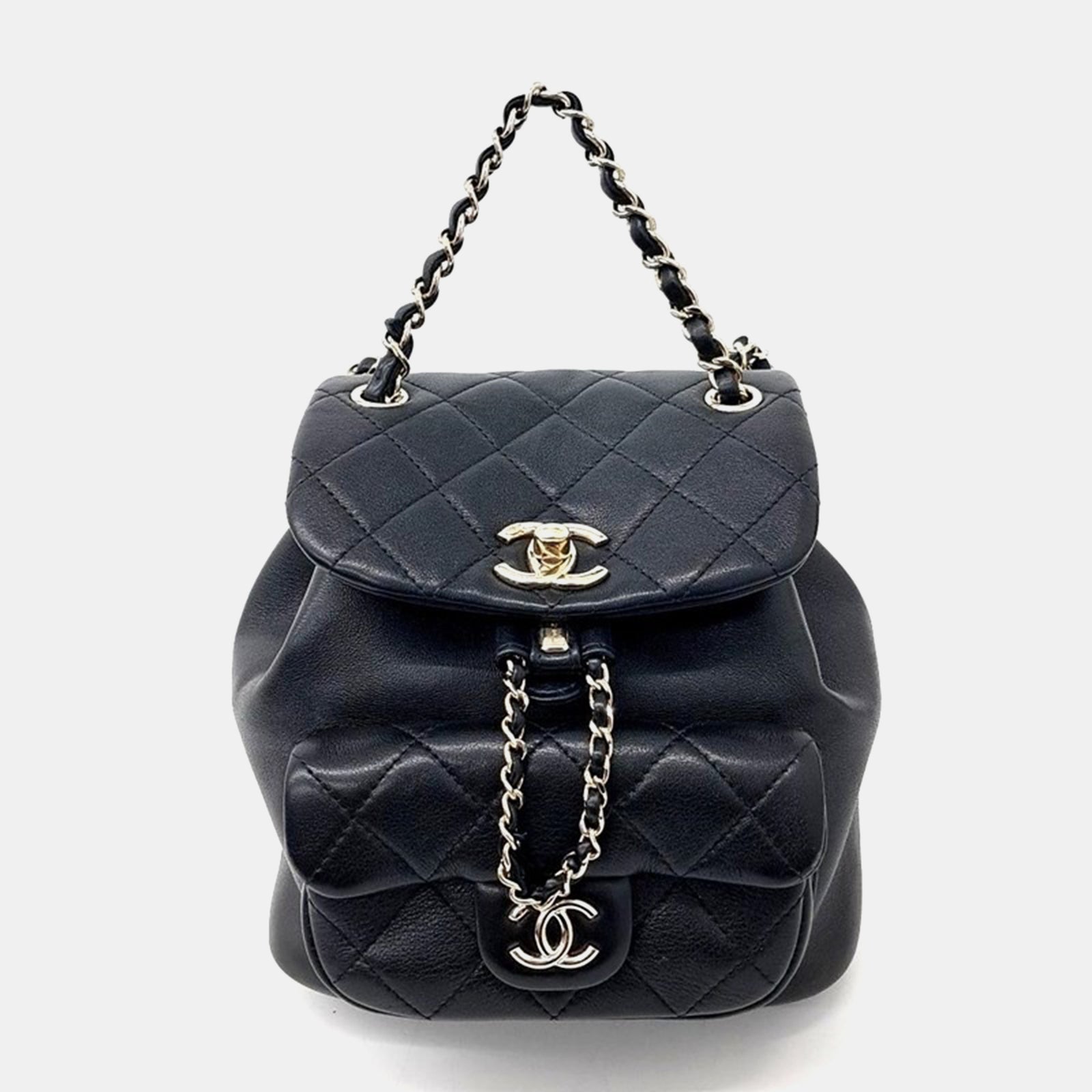 Chanel Black Quilted Leather Duma Backpack