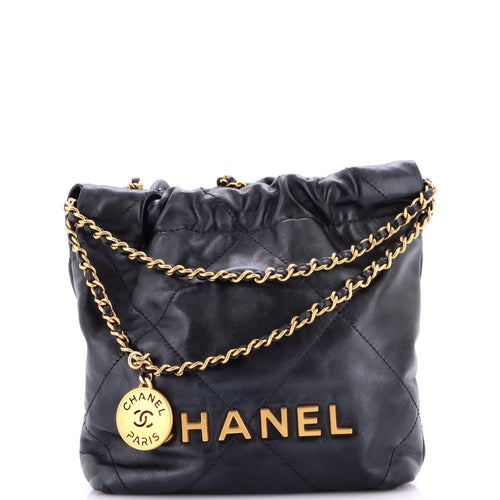 CHANEL 22 Chain Hobo Quilted Calfskin Mini