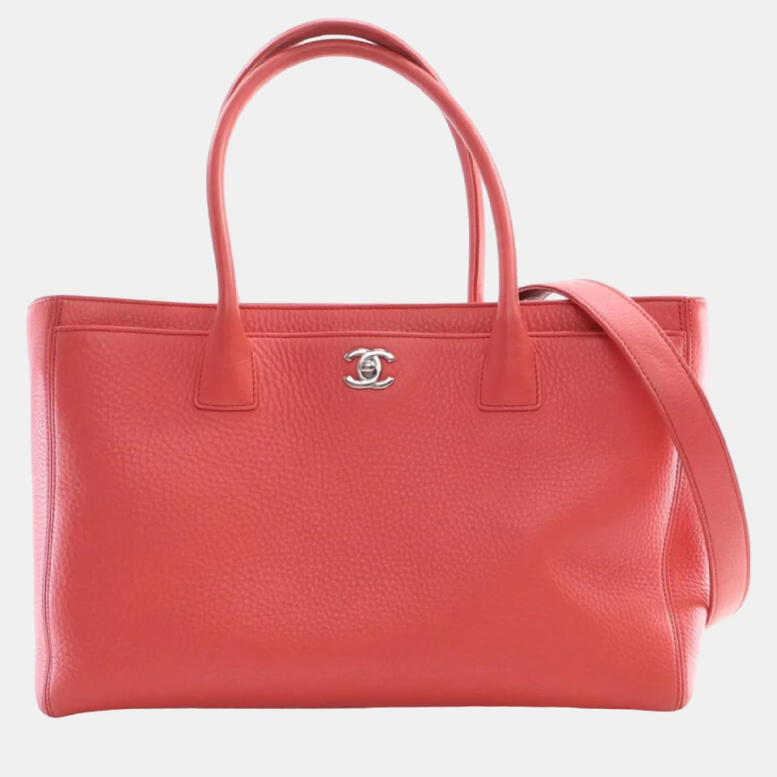 Chanel Pink Leather Cerf Shopping Tote Bag