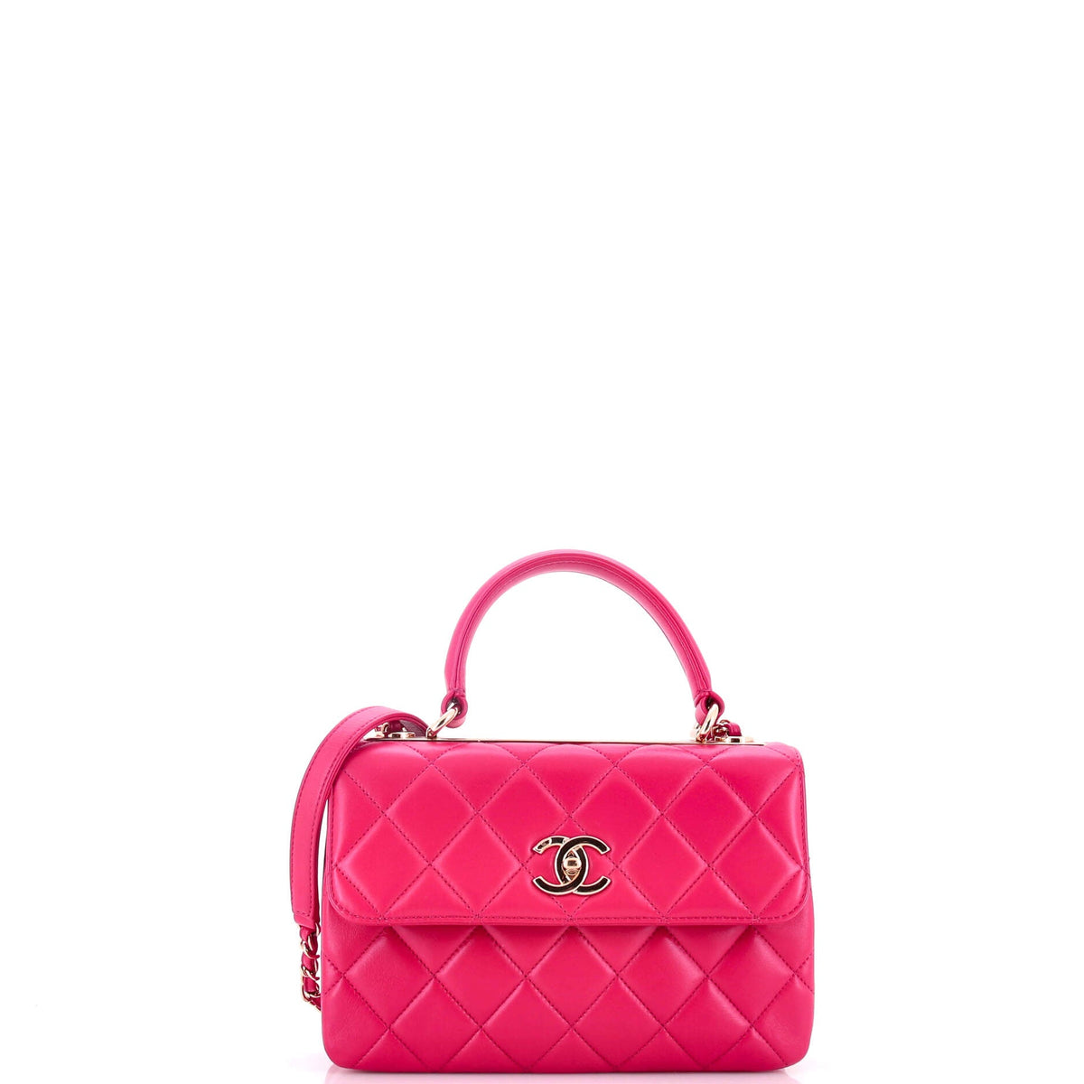 Chanel CHANEL Trendy CC Top Handle Bag Quilted Lambskin Small
