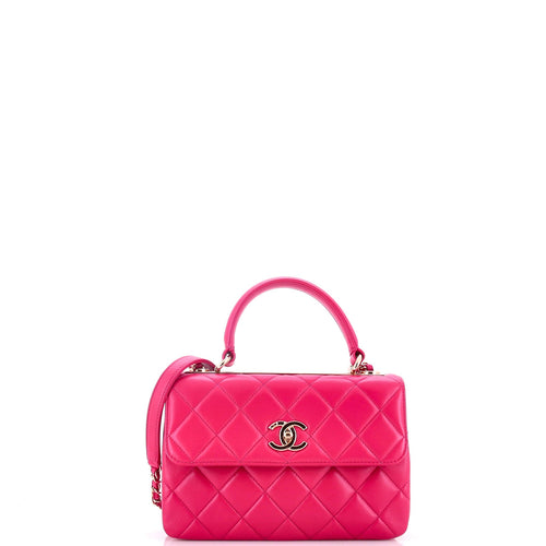 CHANEL Trendy CC Top Handle Bag Quilted Lambskin Small