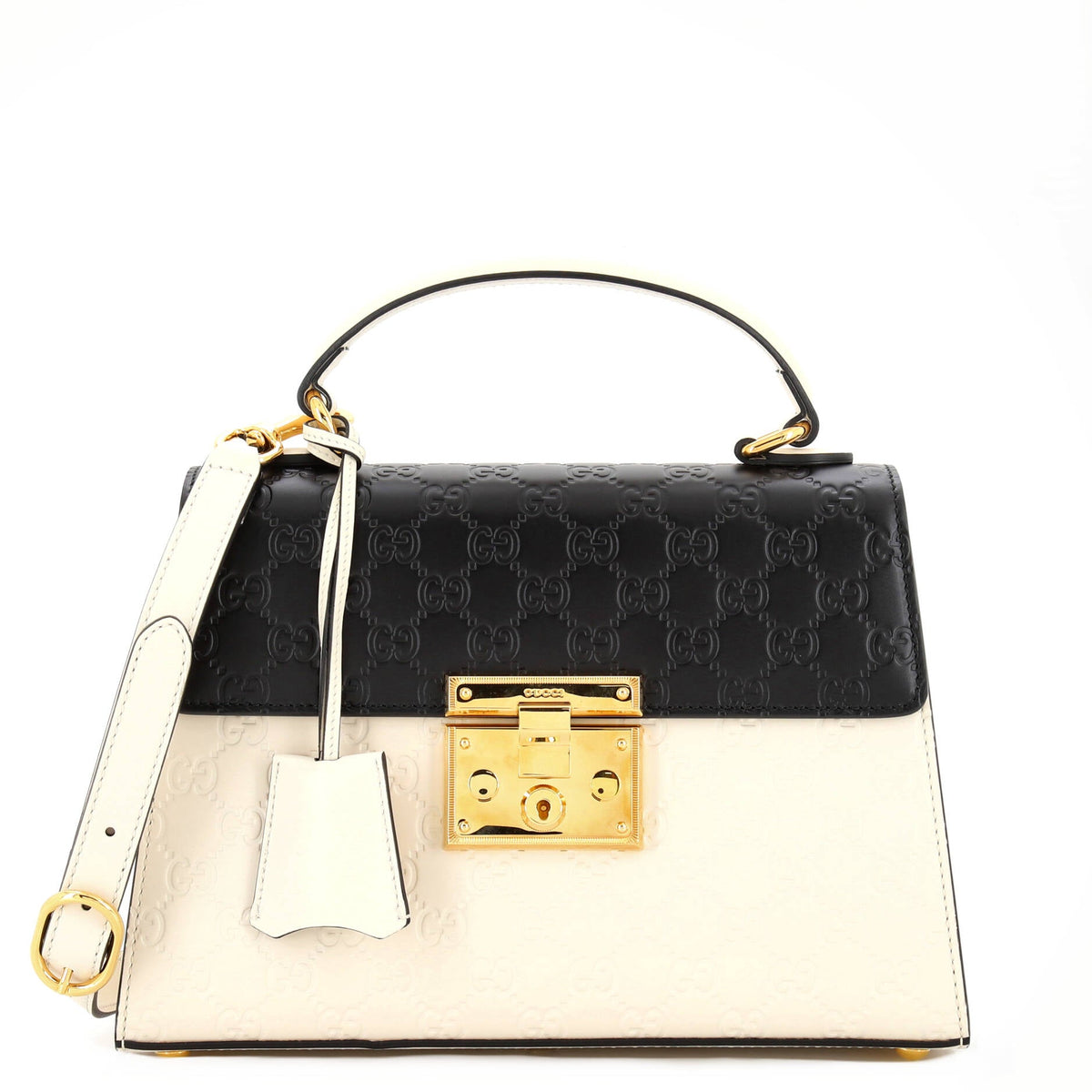 Gucci GUCCI Padlock Top Handle Bag Guccissima Leather Small