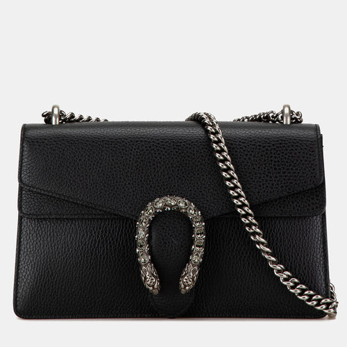 Black Leather Small Dionysus Shoulder Bag
