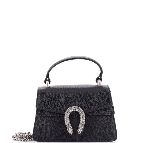 GUCCI Dionysus Top Handle Bag Leather with Crystals Mini