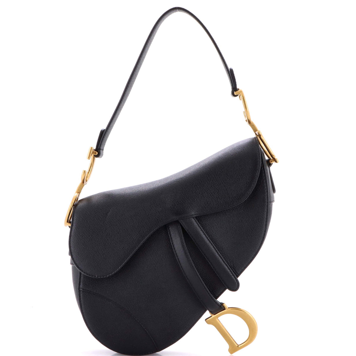 Christian Dior Saddle Handbag Leather Medium