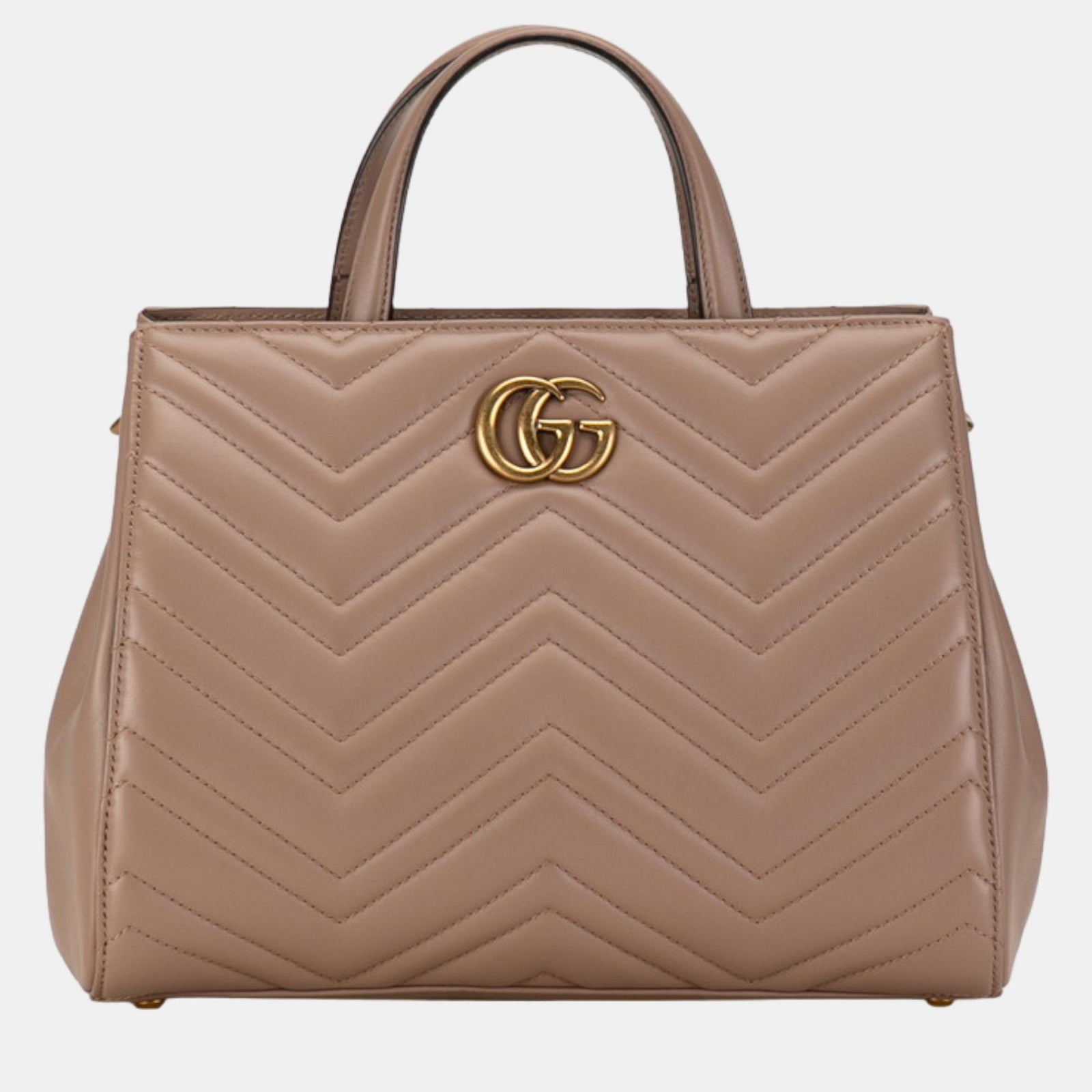 Gucci Sac à main matelassé GG Marmont en cuir rose