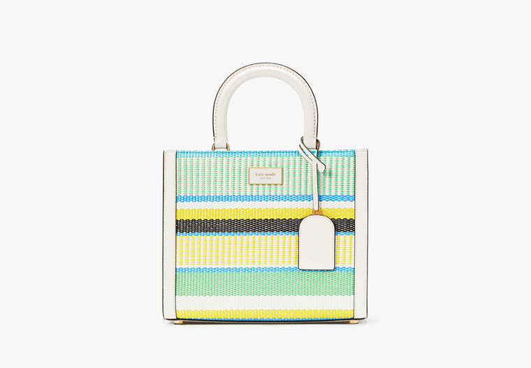 Kate Spade New York Manhattan Striped Woven Straw Small Tote