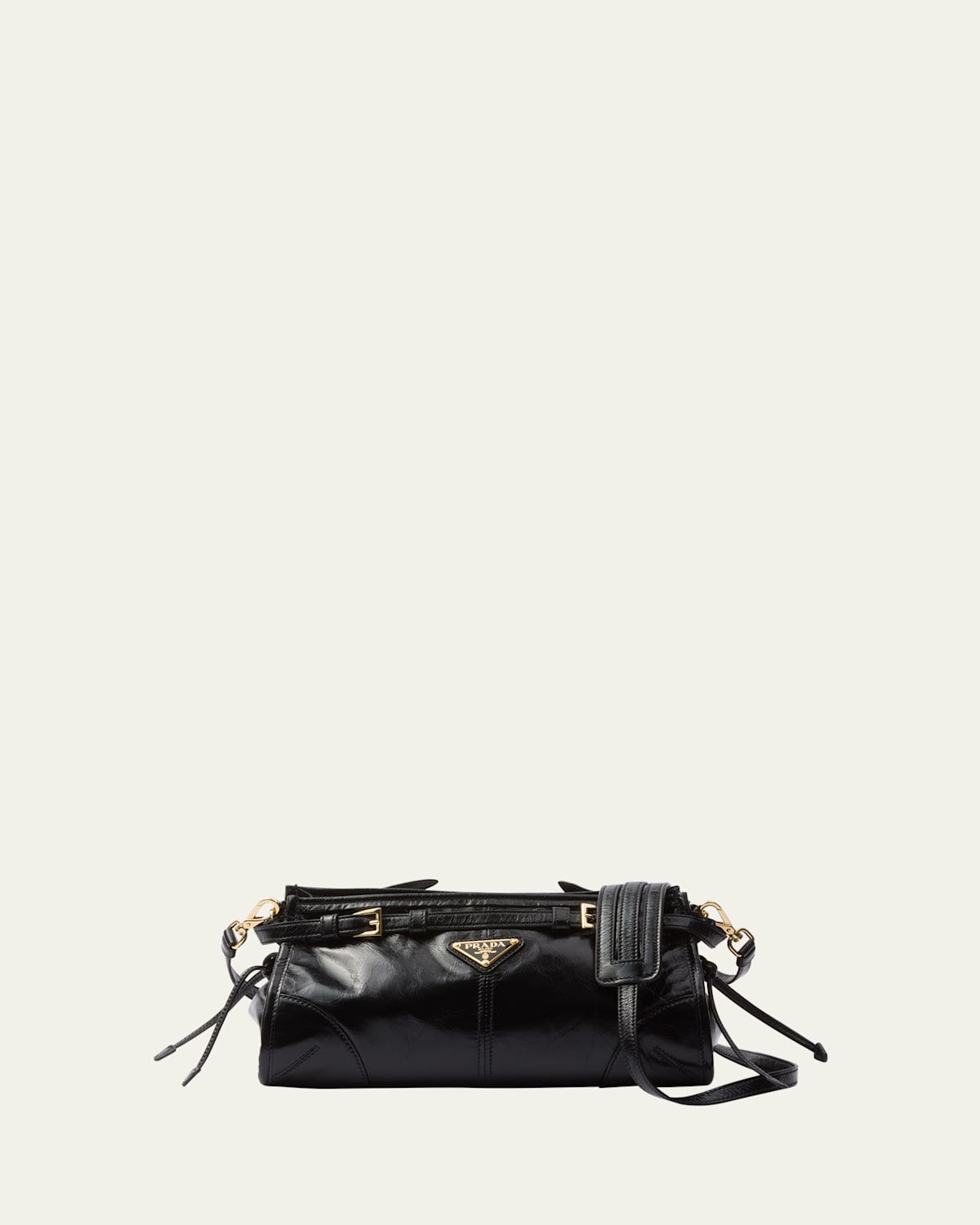 Prada Zip Calf Leather Shoulder Bag