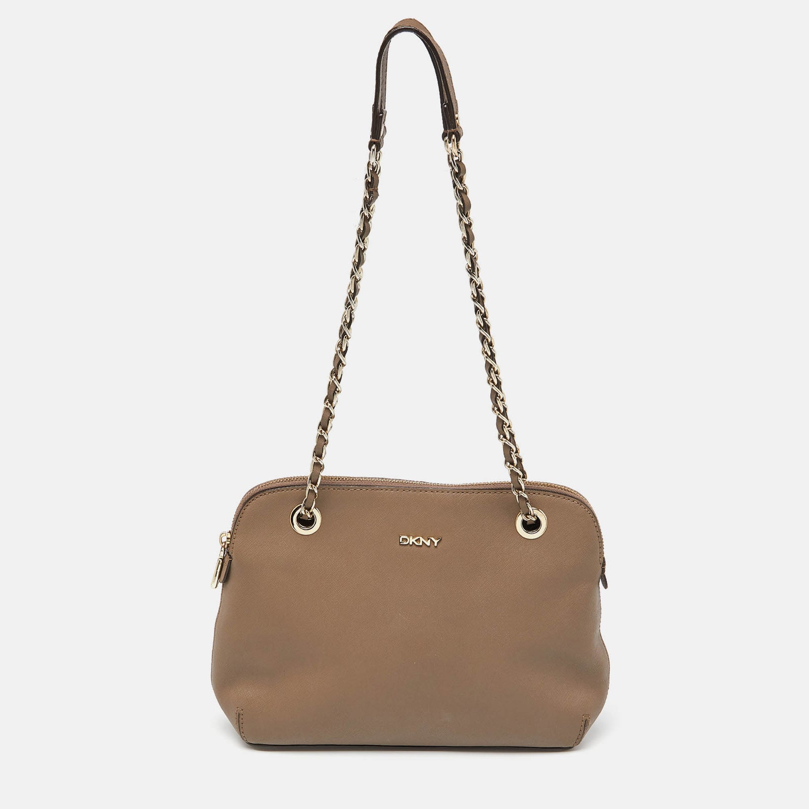 DKNY DKNY Beige Leather Bryant Dome Crossbody Bag