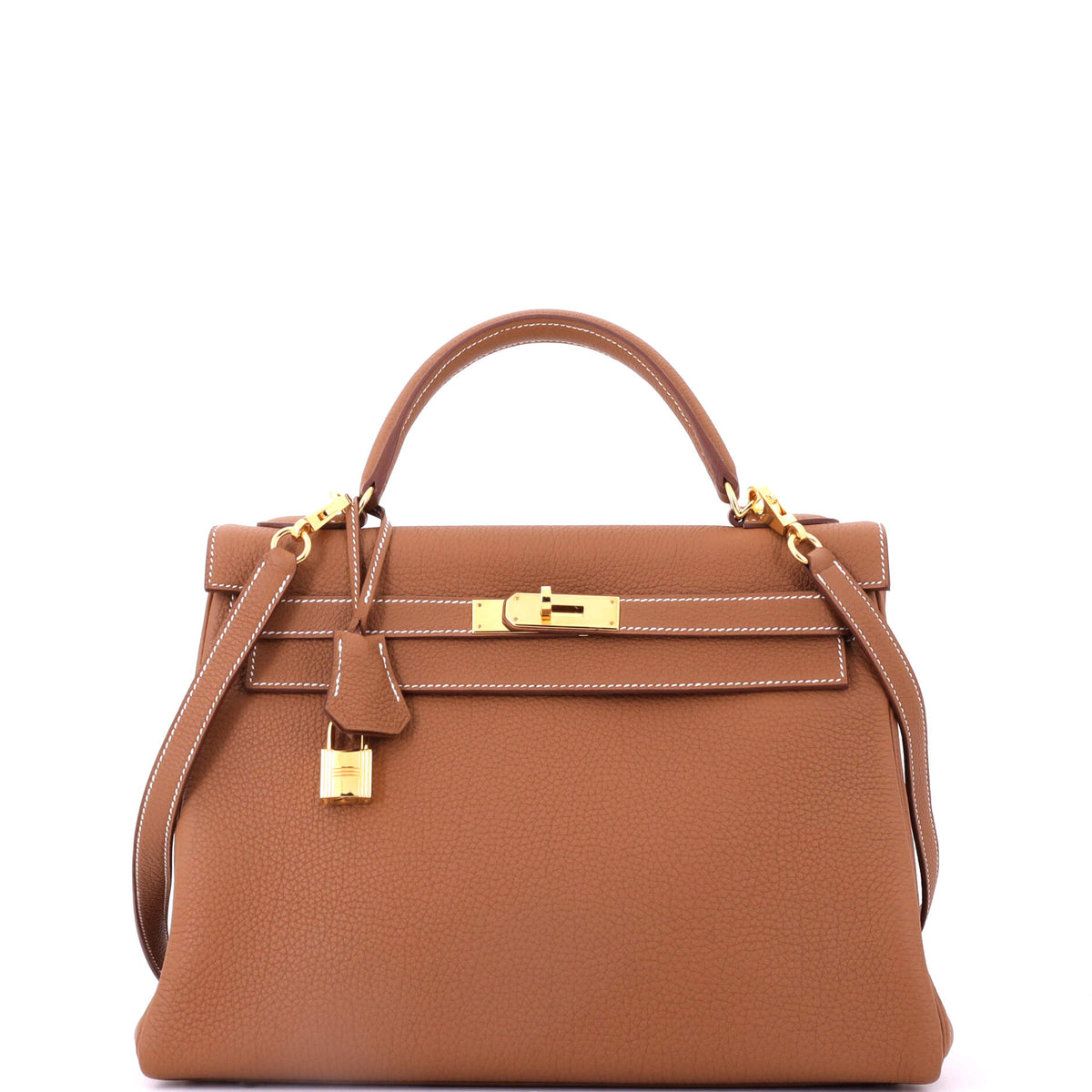 Herm?s Kelly Handbag Gold Togo with Gold Hardware 32