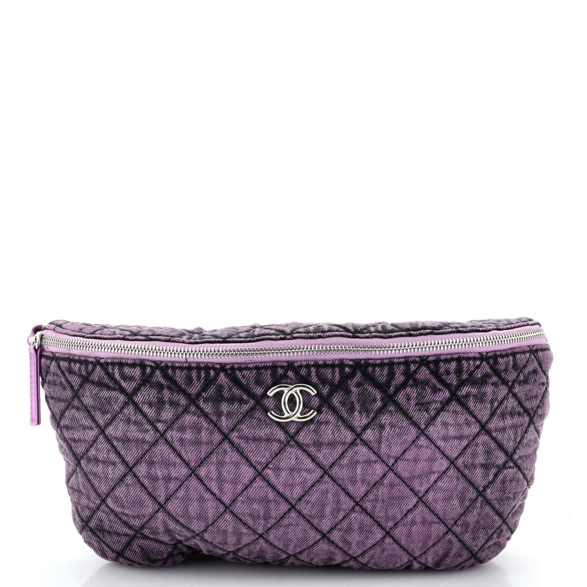 Chanel CHANEL Denimpression Waist Bag Quilted Distressed Denim