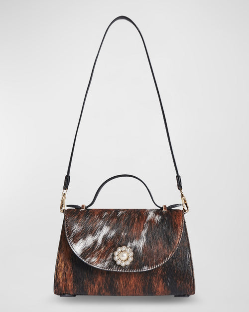 Valentine Calf Hair Pochette Crossbody Bag