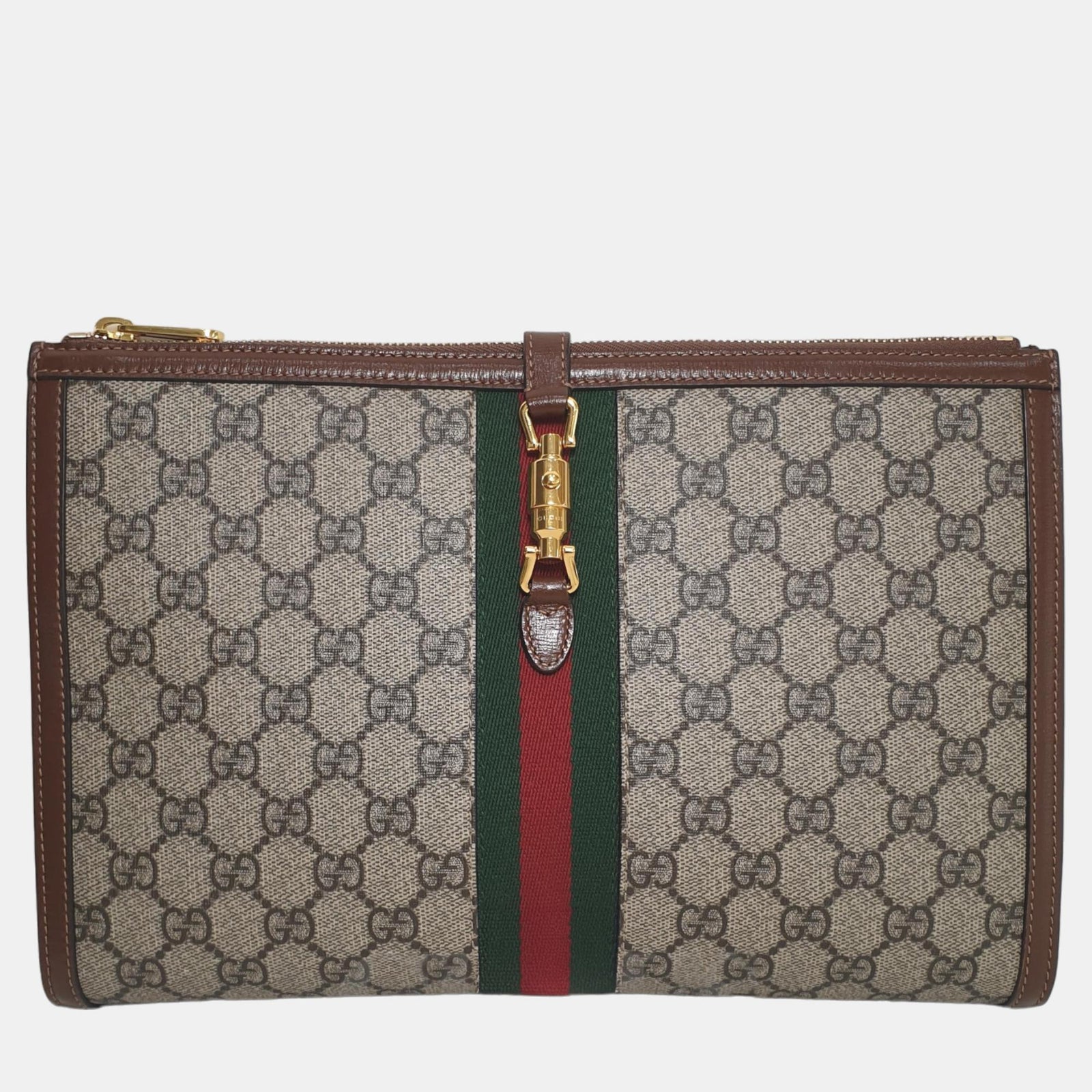 Gucci Beige/braune Clutch „Jackie 1961“