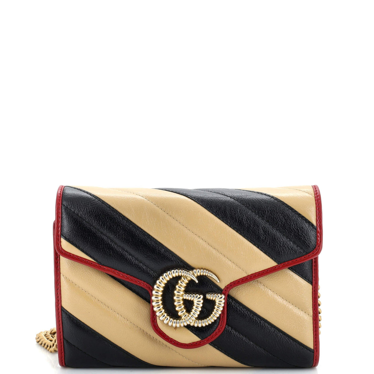 Gucci GUCCI GG Marmont Chain Wallet Diagonal Quilted Leather Mini