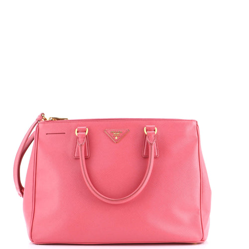 PRADA Double Zip Lux Tote Saffiano Leather Medium