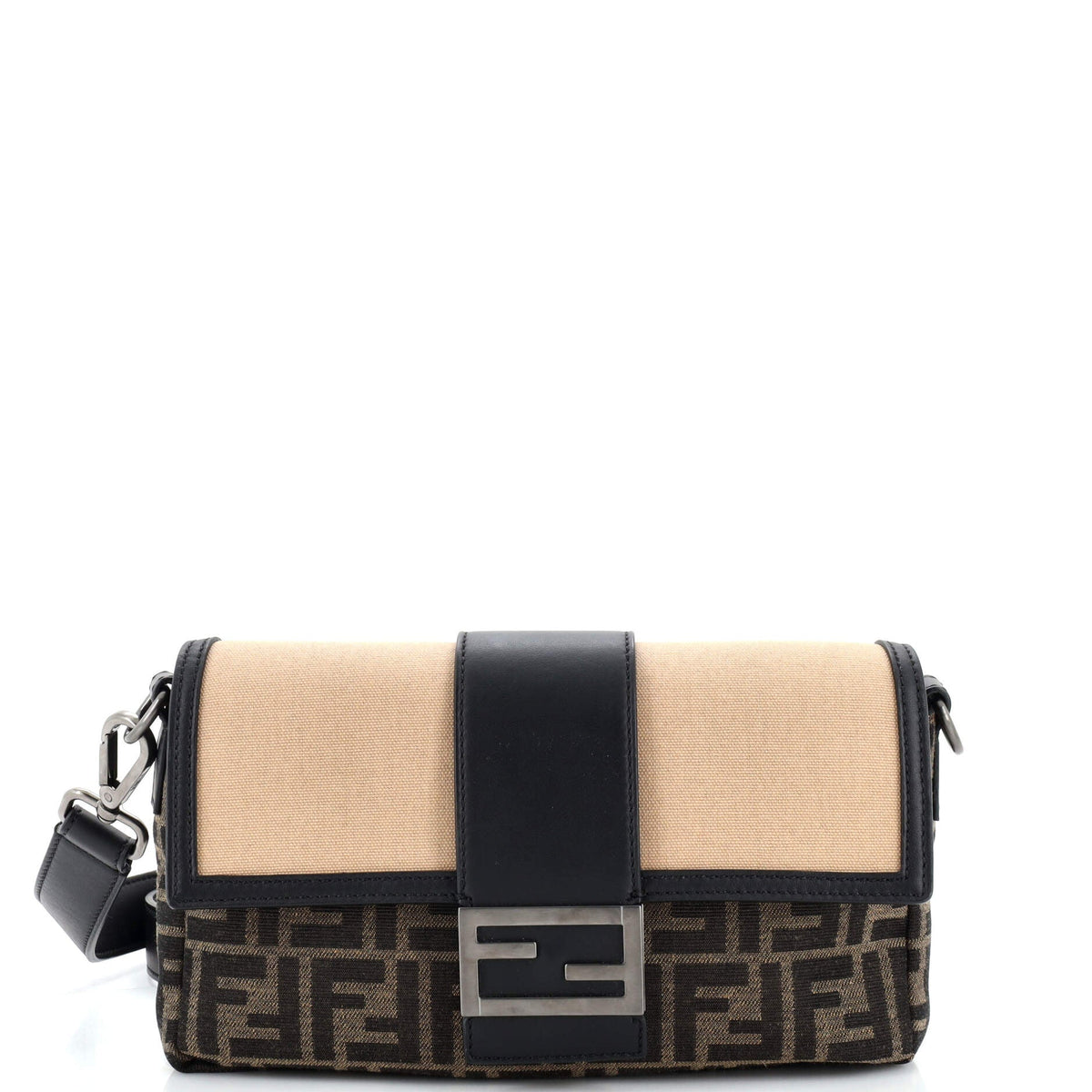 Fendi FENDI Baguette Convertible Belt Bag Zucca Canvas with Canvas and Leather Medium