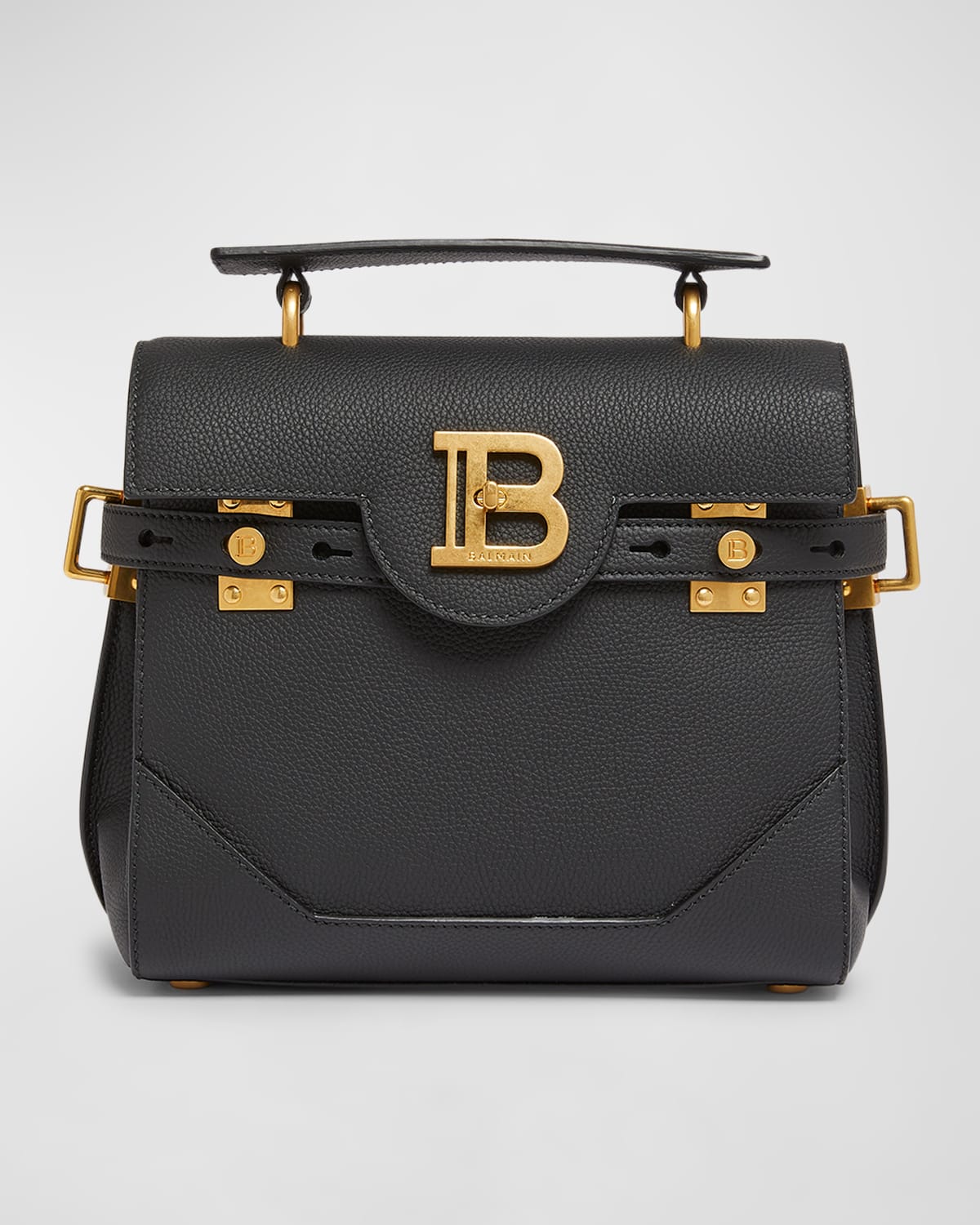 Balmain BBuzz 23 Top-Handle Bag in Grained Leather