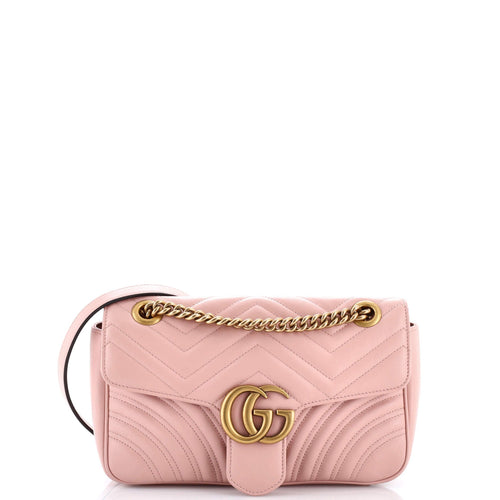 GUCCI GG Marmont Flap Bag Matelasse Leather Small