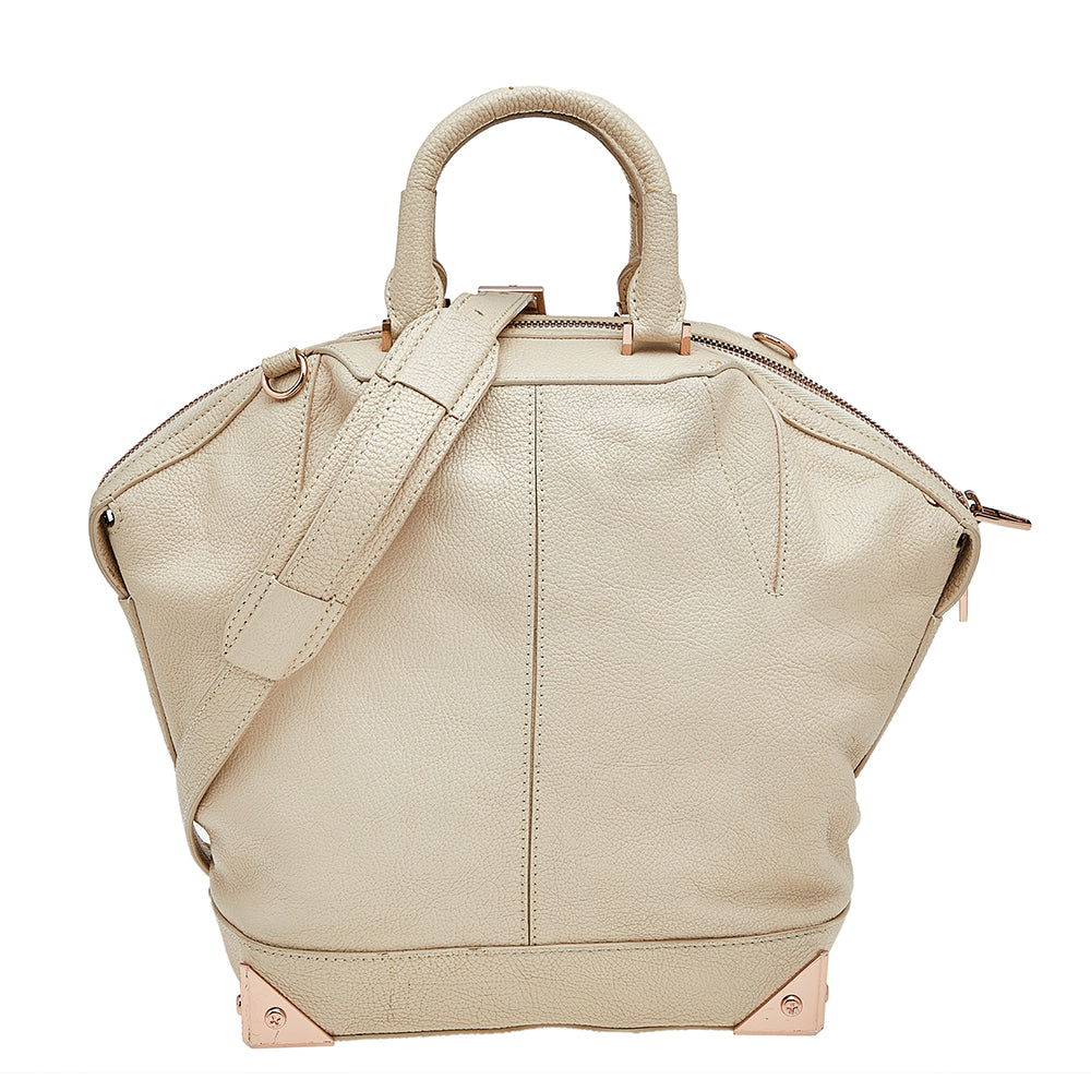 Cream Leather Emile Satchel