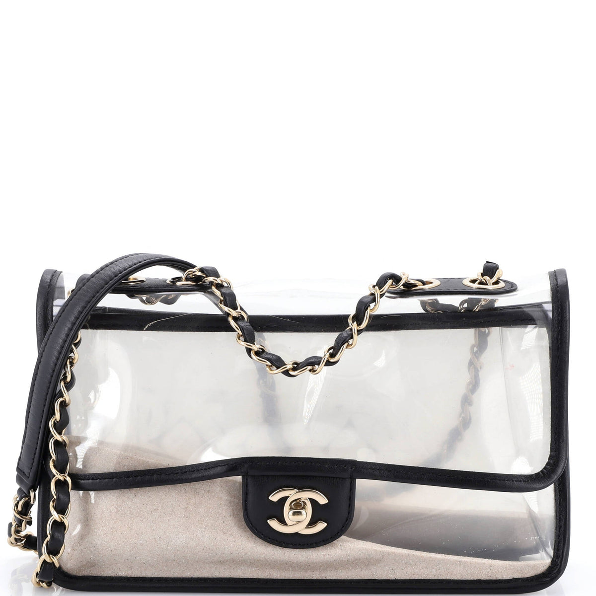 Chanel CHANEL Sand By The Sea Flap Bag PVC with Lambskin Medium