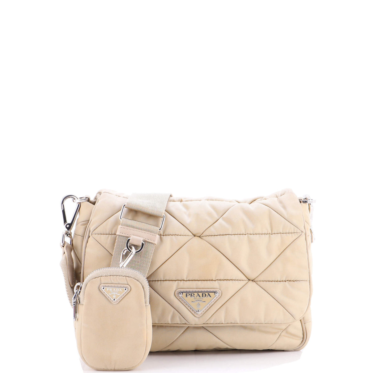 Prada PRADA Padded Flap Shoulder Bag Quilted Tessuto