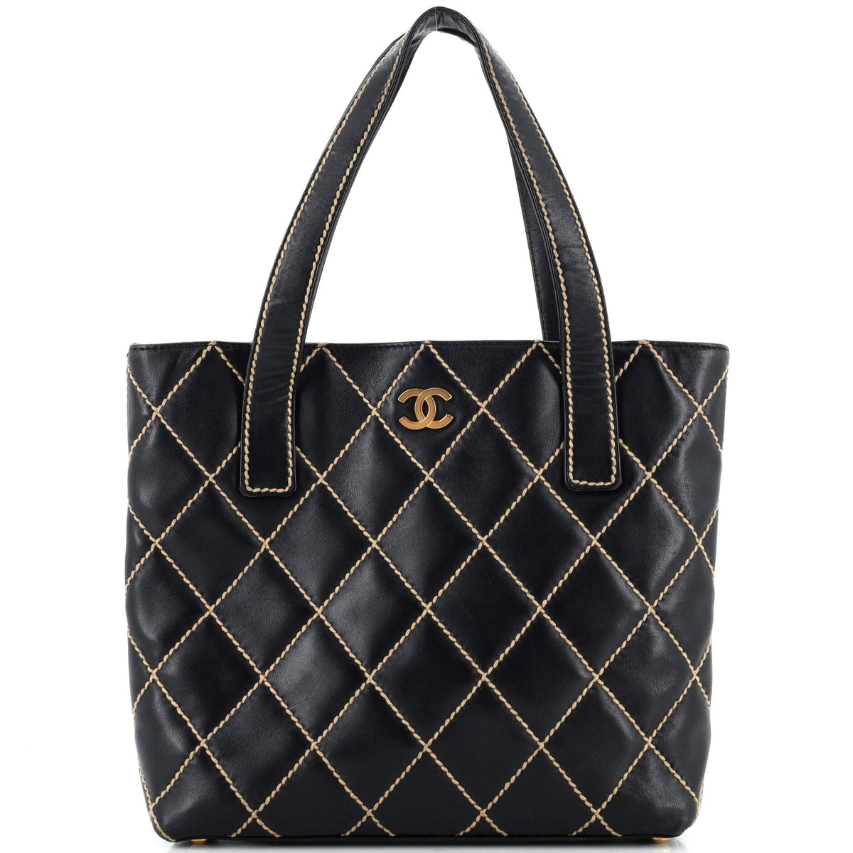 Chanel CHANEL Surpique Tote Quilted Leather Small