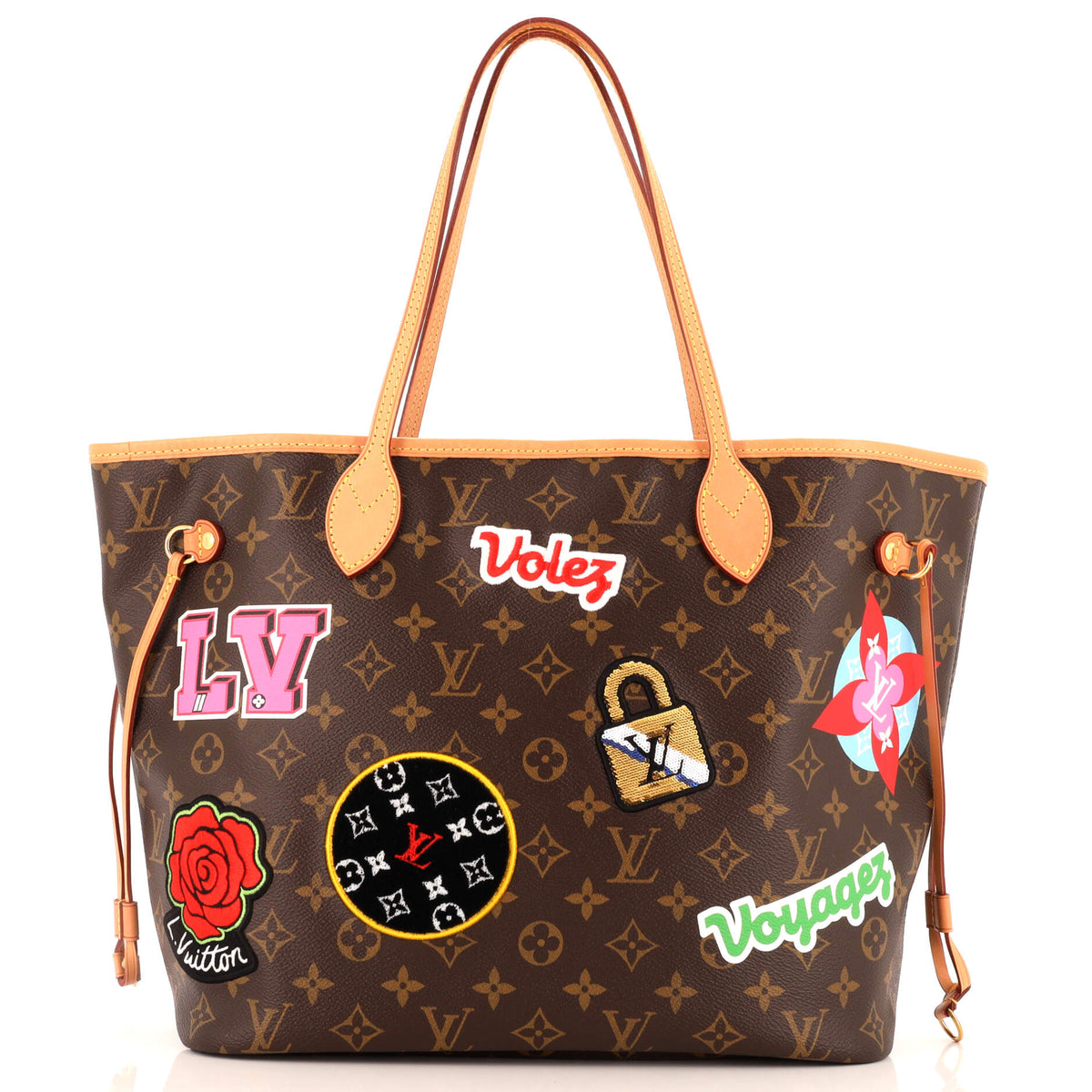 Louis Vuitton Neverfull NM Tote Limited Edition Patches Monogram Canvas MM