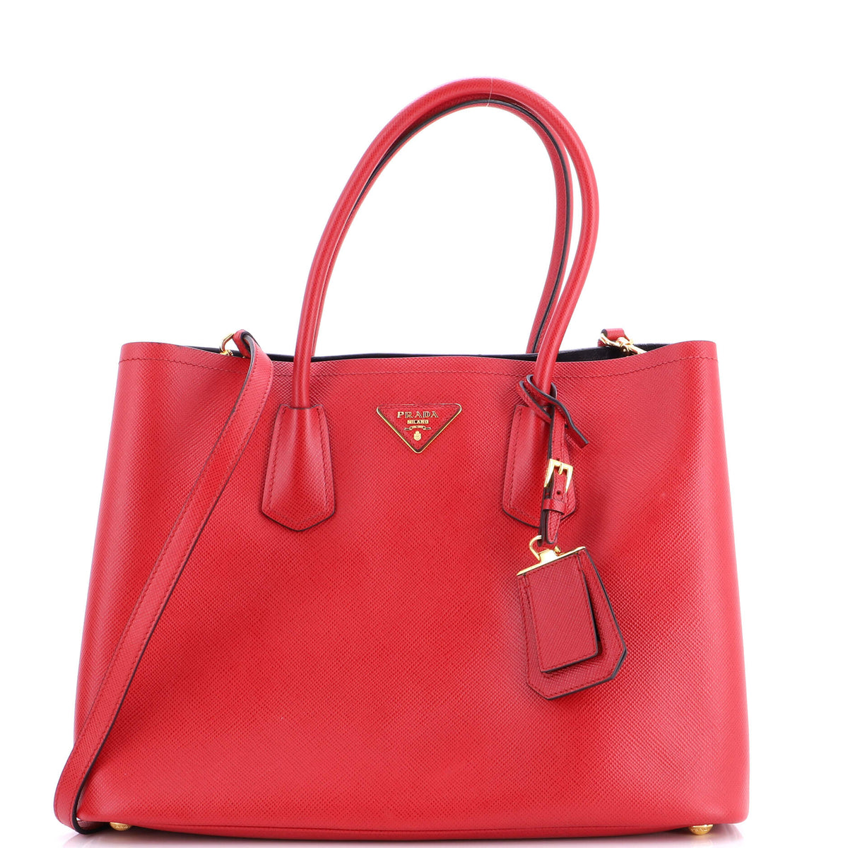 Prada PRADA Cuir Double Tote Saffiano Leather Medium
