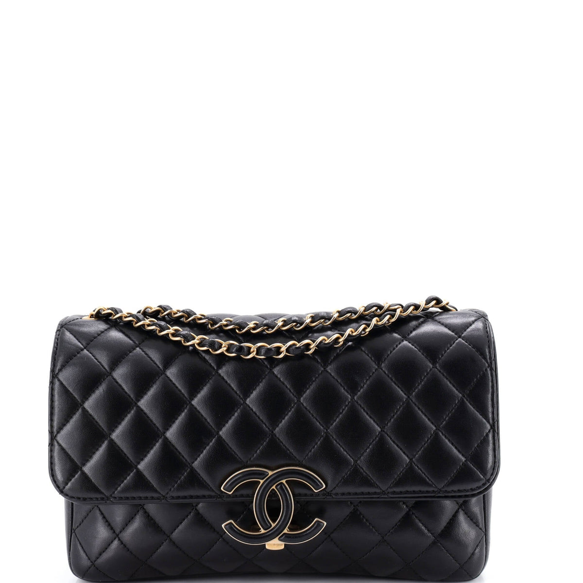 Chanel CHANEL CC Chic Double Flap Bag Quilted Lambskin Medium