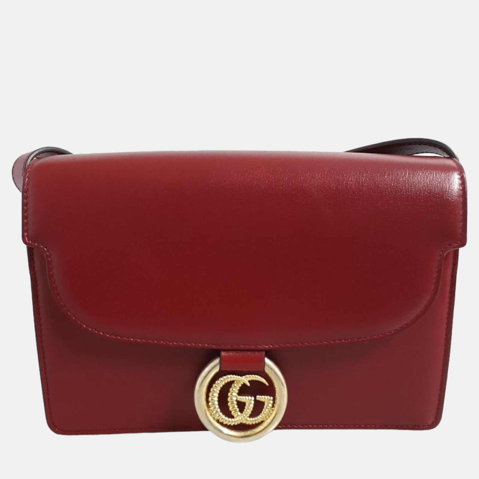 Gucci Burgunderrote Umhängetasche aus Leder (589474)