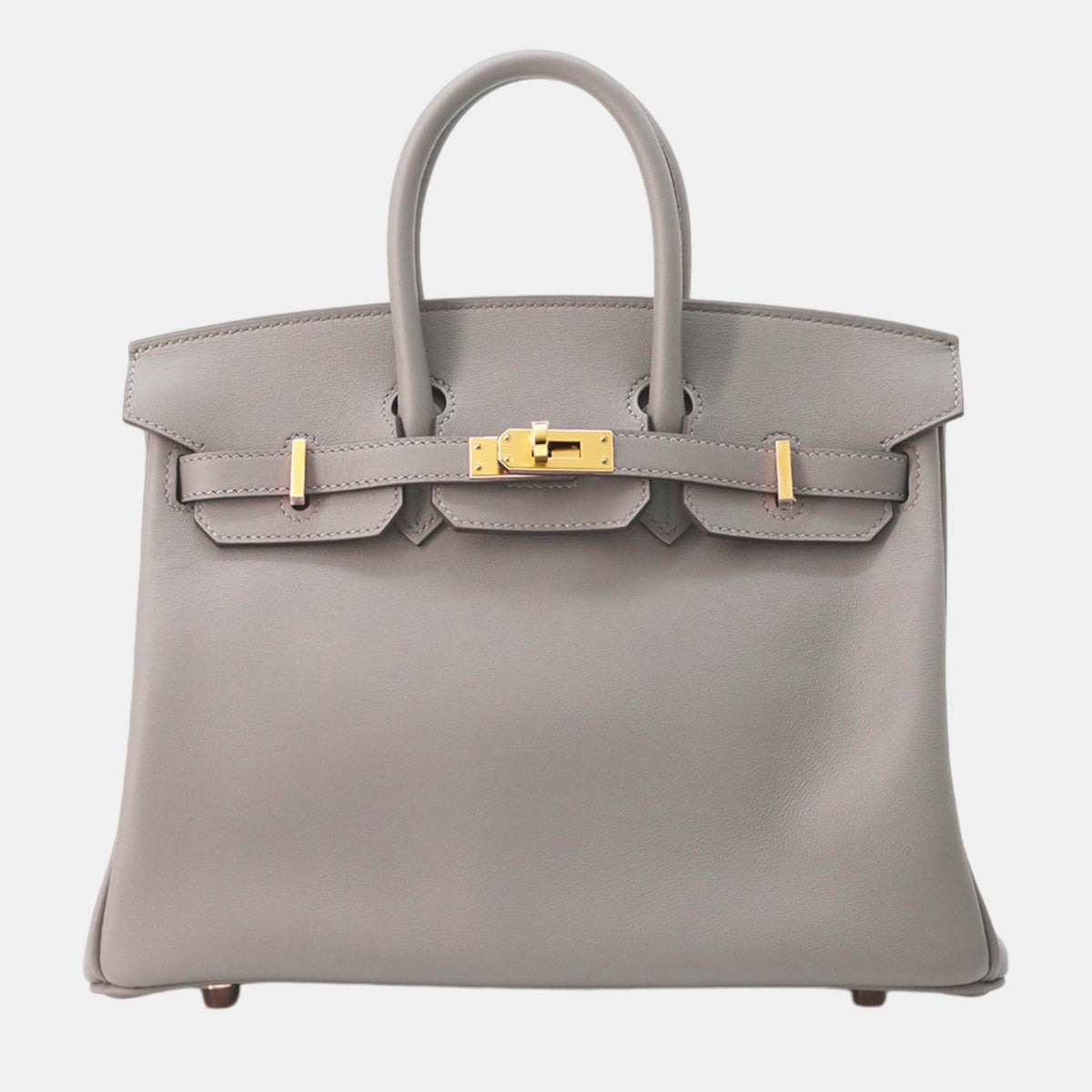 Hermès Gris Meyer Swift Leather 25 Birkin Tote Bag