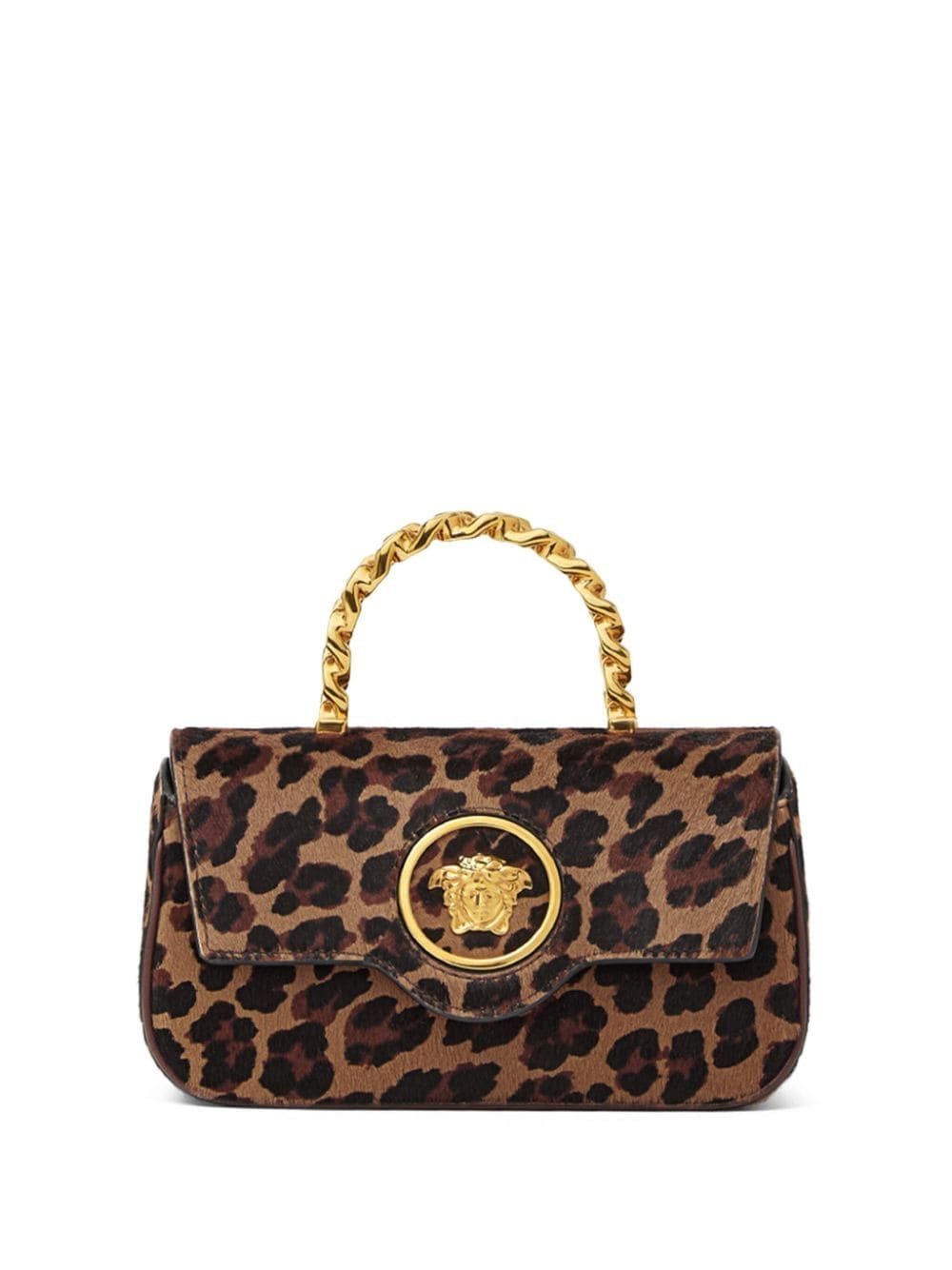 Versace Women's La Medusa Mini Top Handle Bag in Brownmoka | 10134391A12240